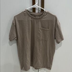 Men's Tan T-Shirt with Pocket